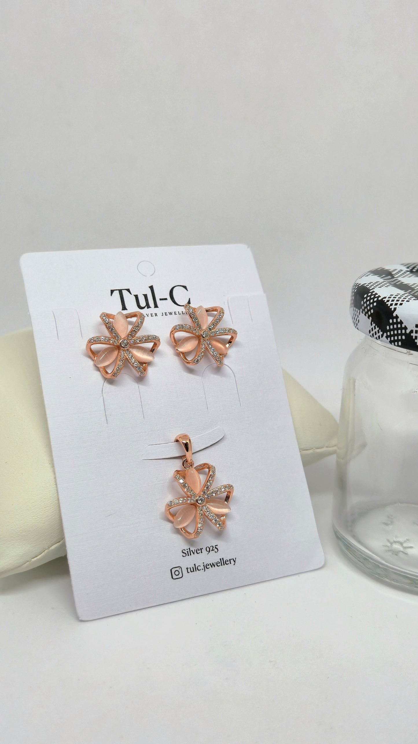Rosegold flower set