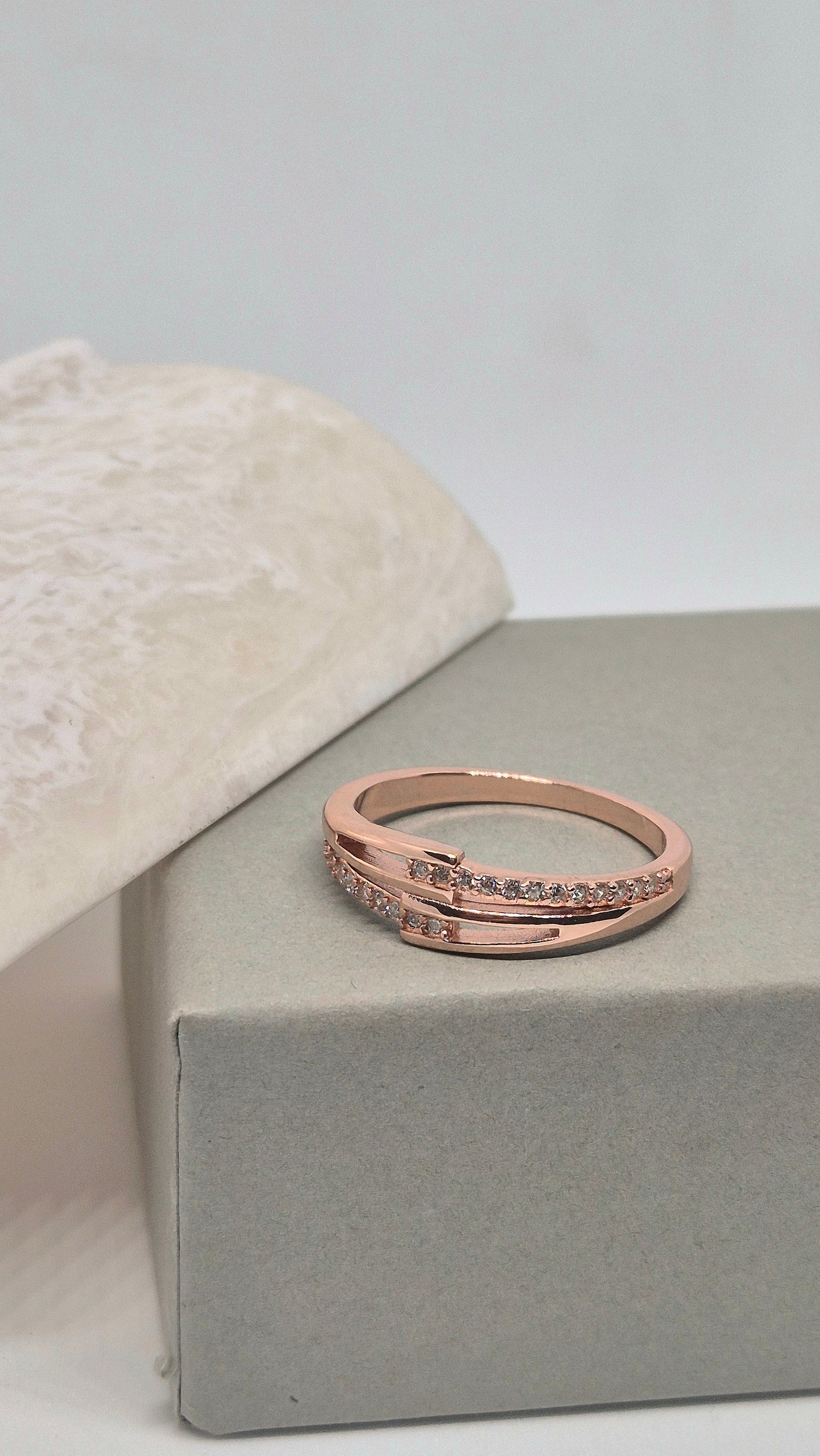 Rosegold Double line ring