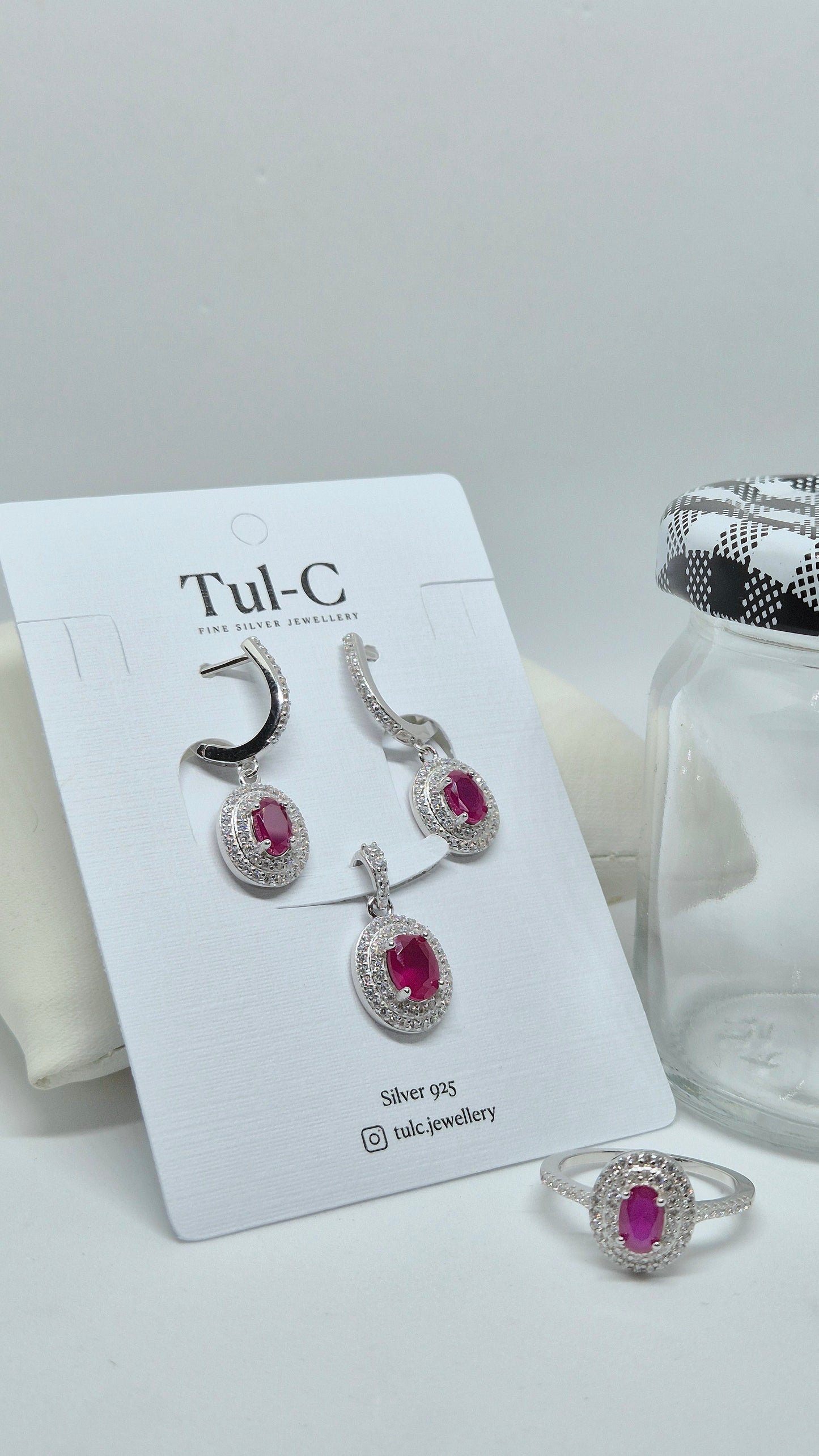 Pink Earings, pendent, ring