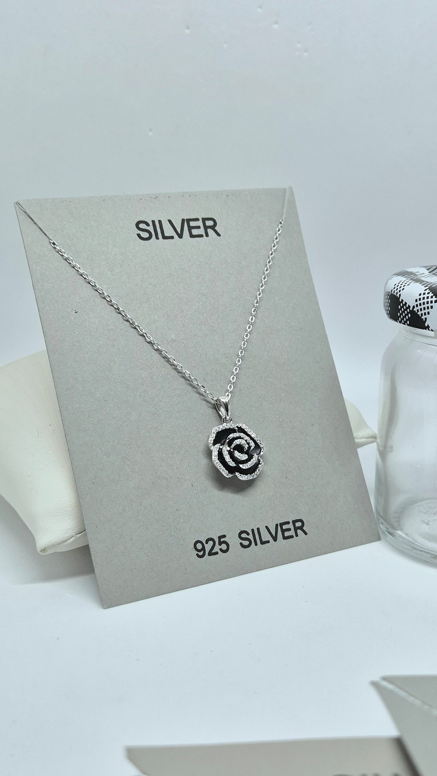 Oxidised Rose Chain pendent