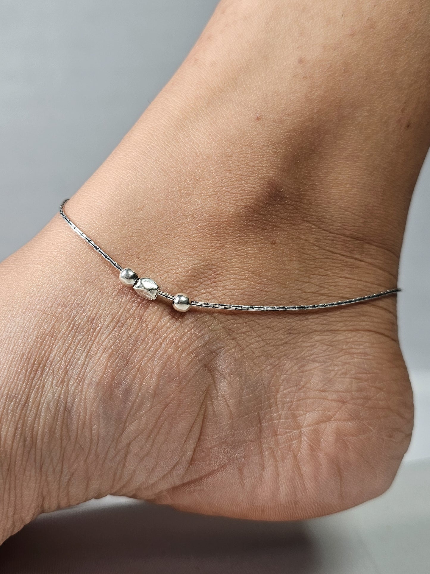 Minimal Bead Design Anklet