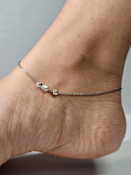 Minimal Bead Design Anklet