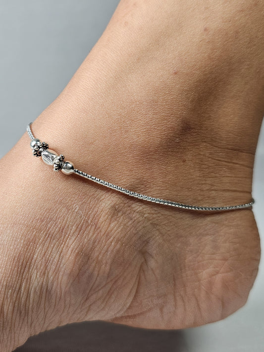 Floral Bead Pattern Anklet