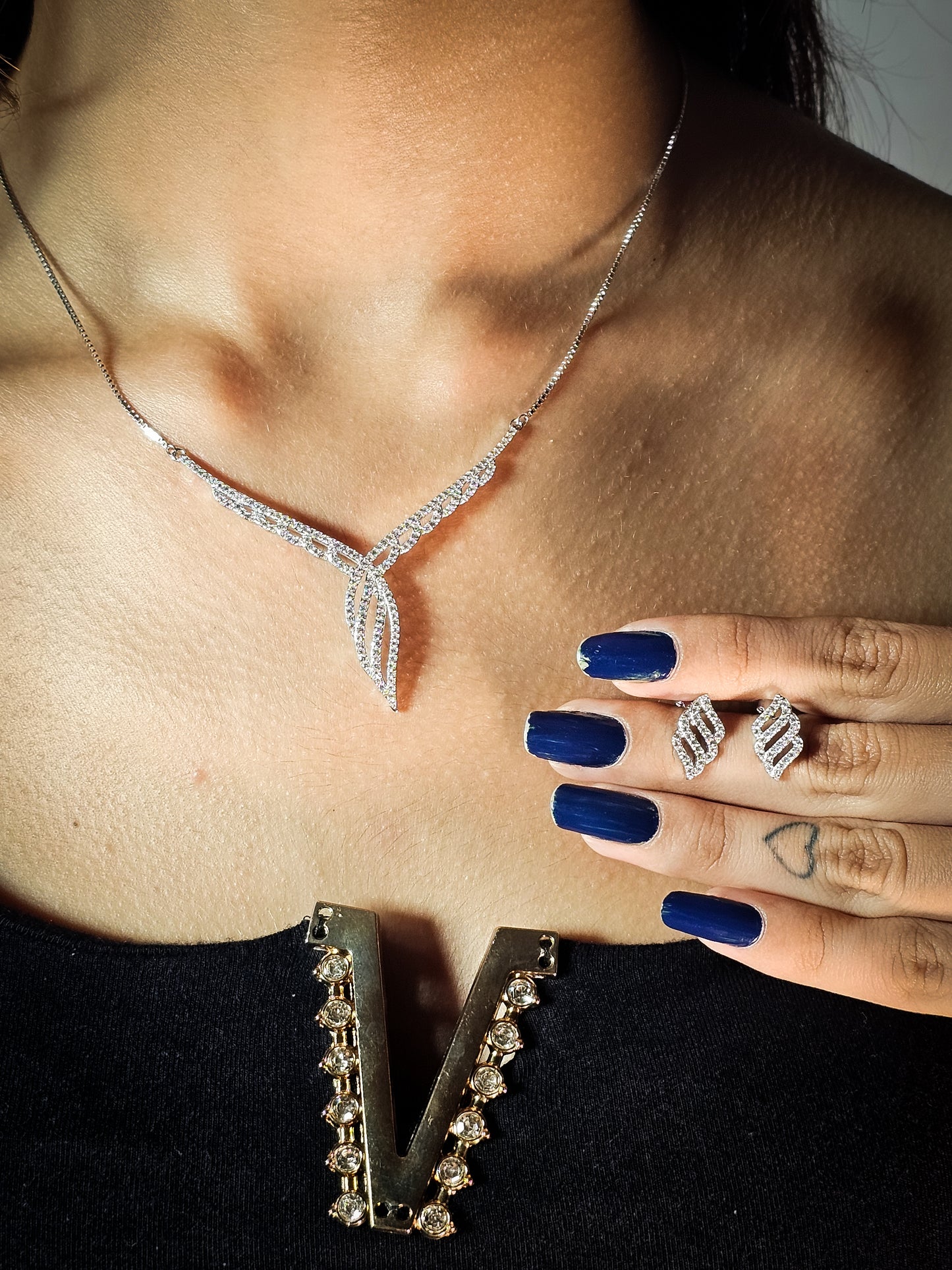 Crystal Leaf Twist Set