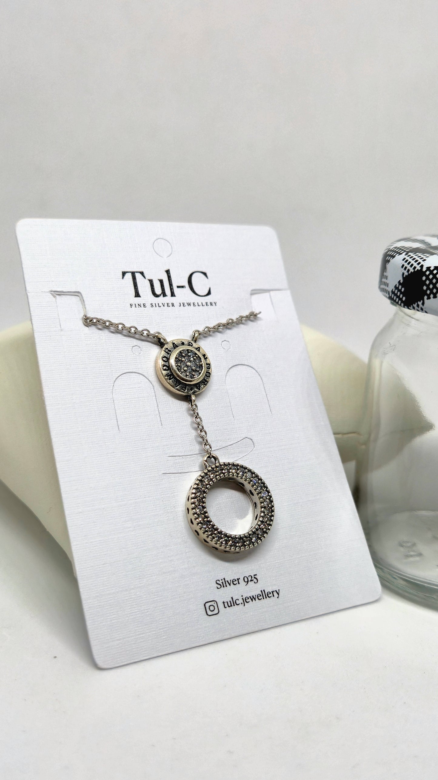 Twin Circle Sparkling Pendant