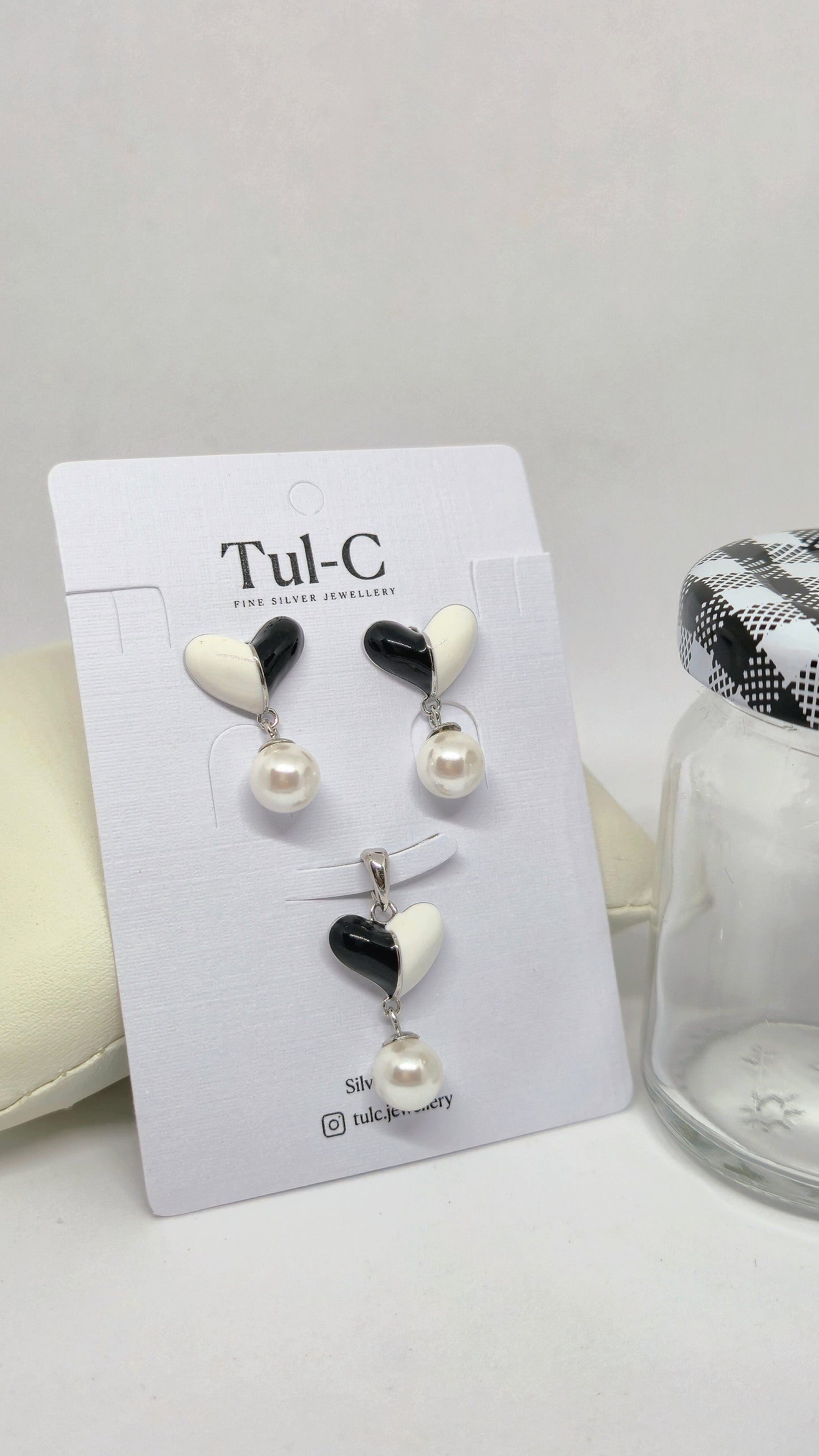 Pearl Heart Pendent Set