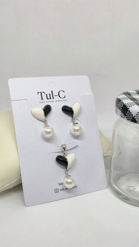 Pearl Heart Pendent Set