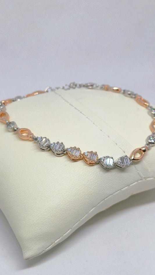 rosegold dimond studd braclet
