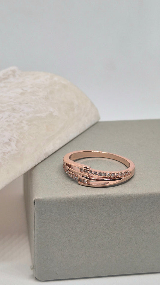 Rosegold Double line ring