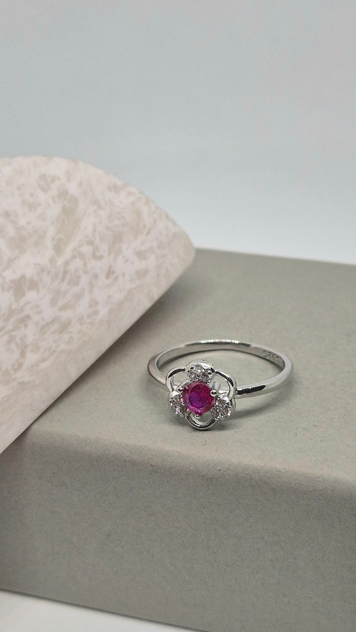 Pink floral ring