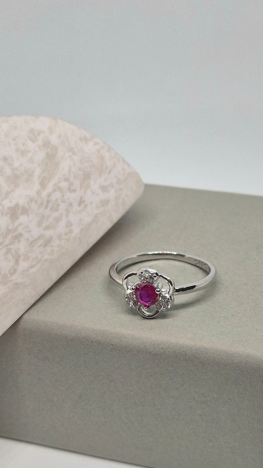 Pink floral ring