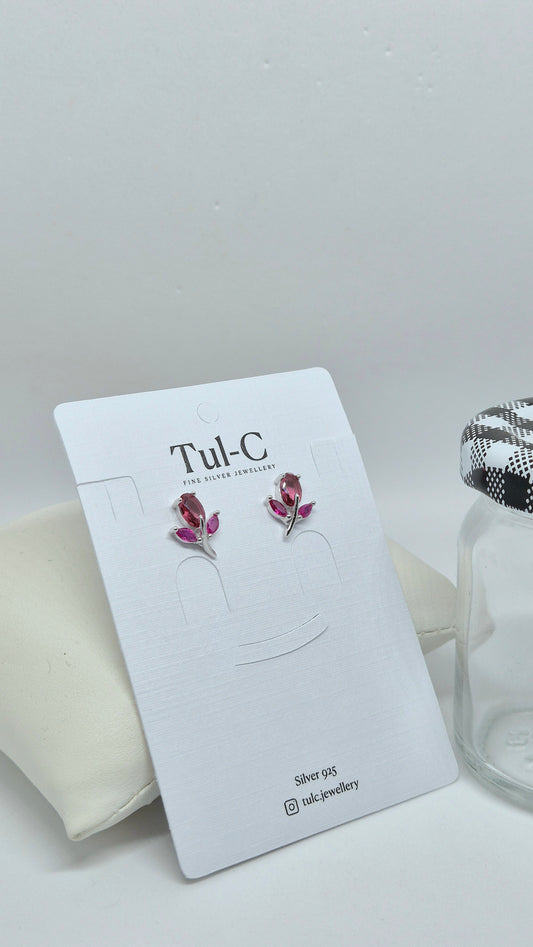 Pink floral Earings