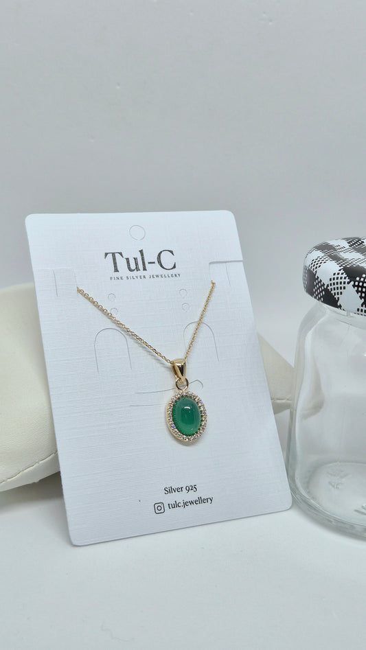 Green pearl Gold vermeil