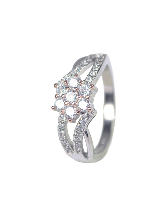 Crystal Blossom Split Band