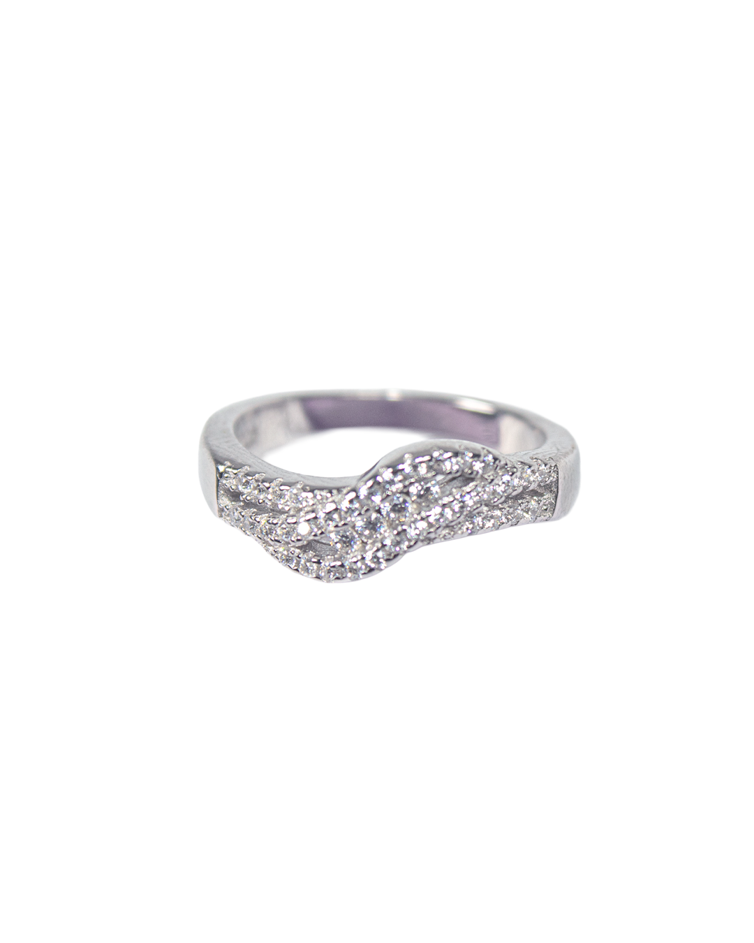 Crystal Curve Silver Band