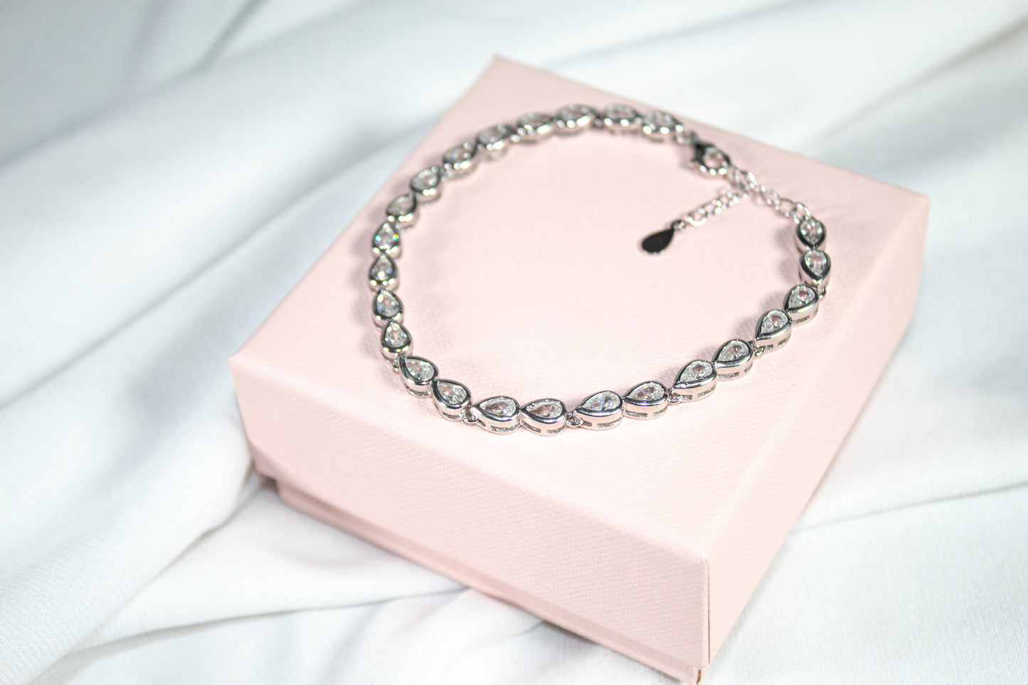 Teardrop Sparkle Silver Elegance