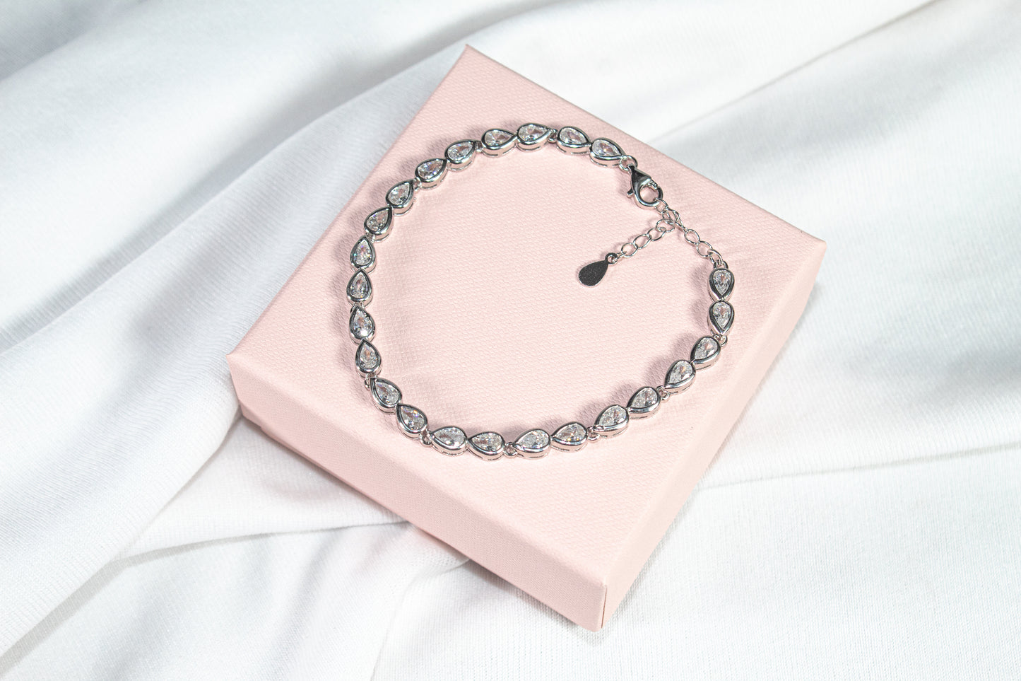 Teardrop Sparkle Silver Elegance
