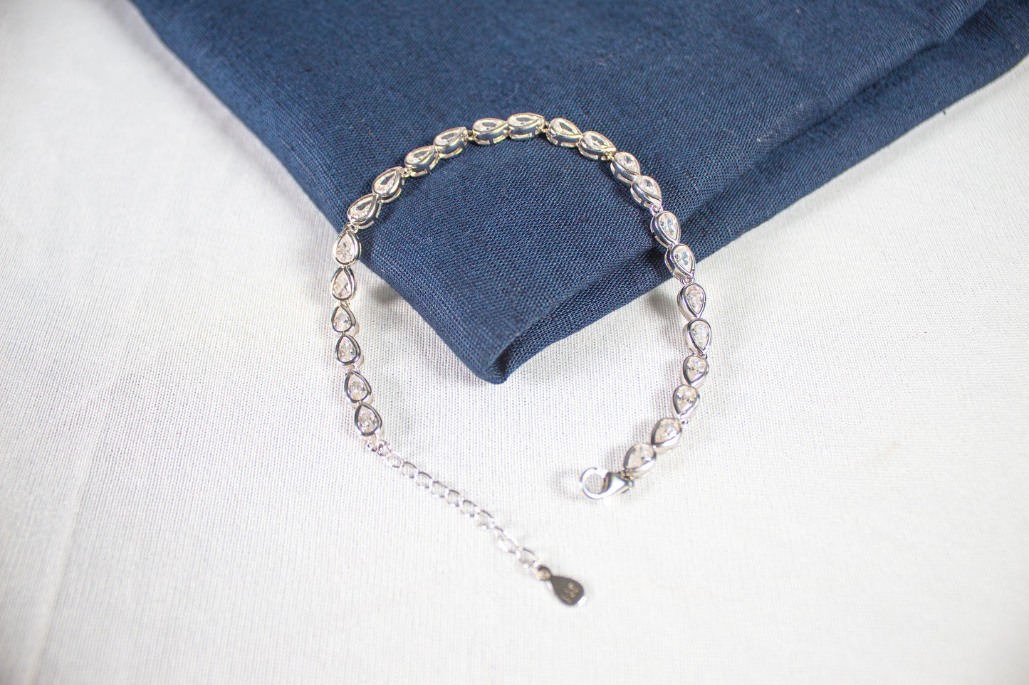 Teardrop Sparkle Silver Elegance