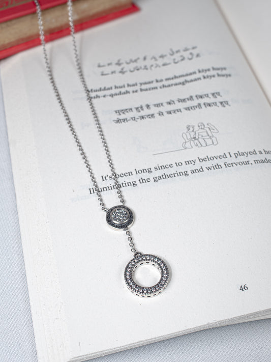 Twin Circle Sparkling Pendant