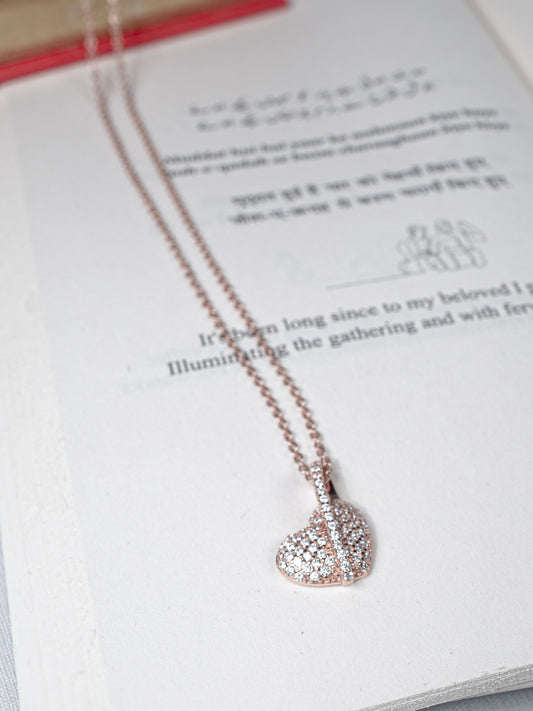 Rose Gold Crystal Heart